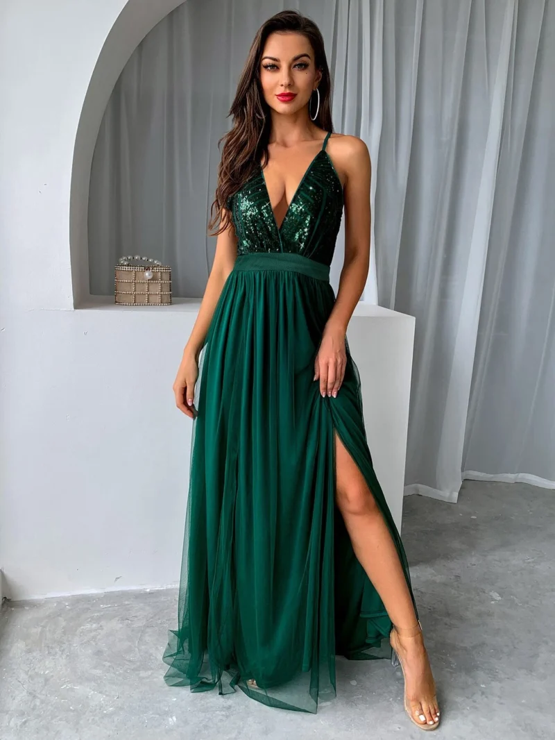 Vestido Gasa Verde